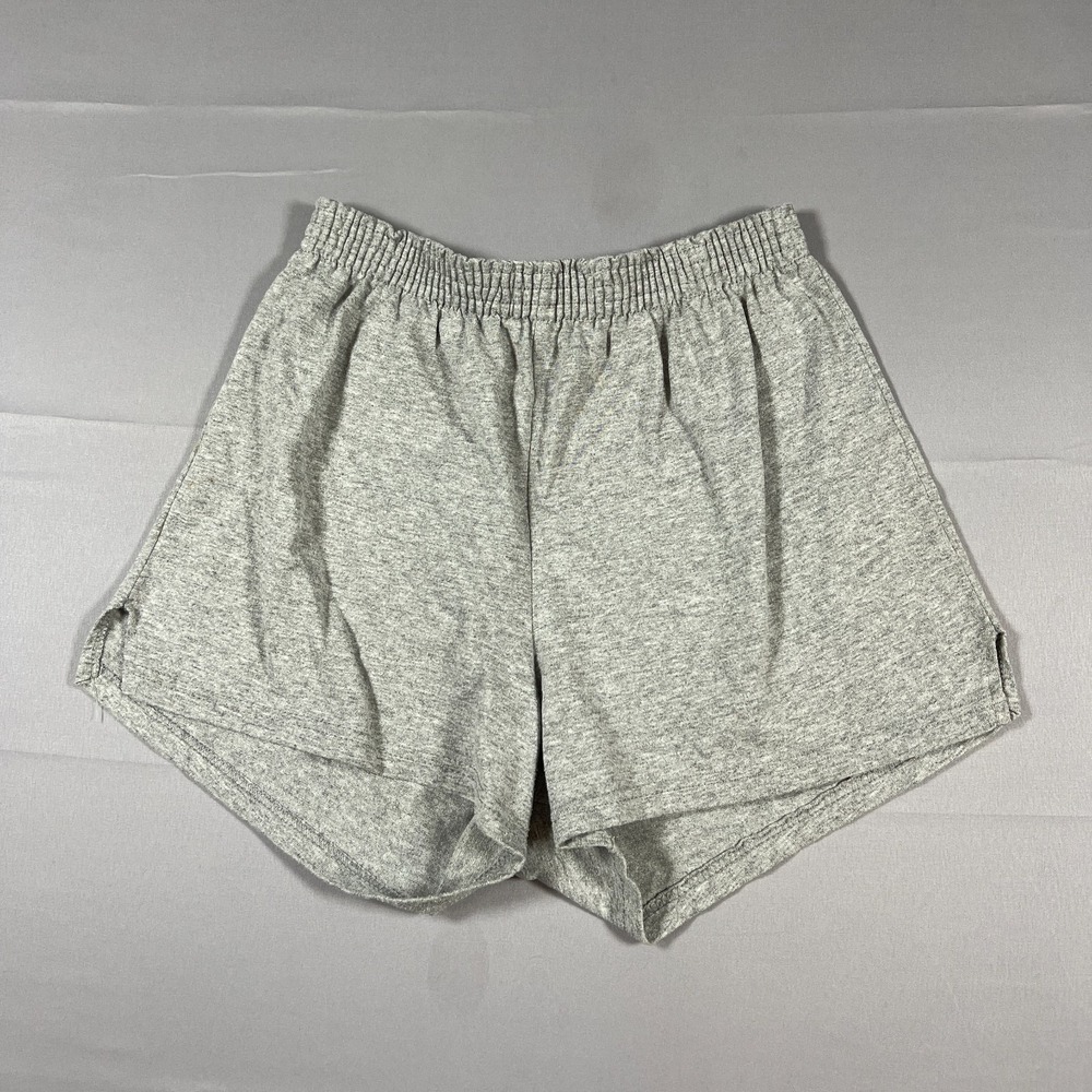 M.j. Soffe Athletic Shorts Womens Large Heathered Gray Cotton Elastic Waistband